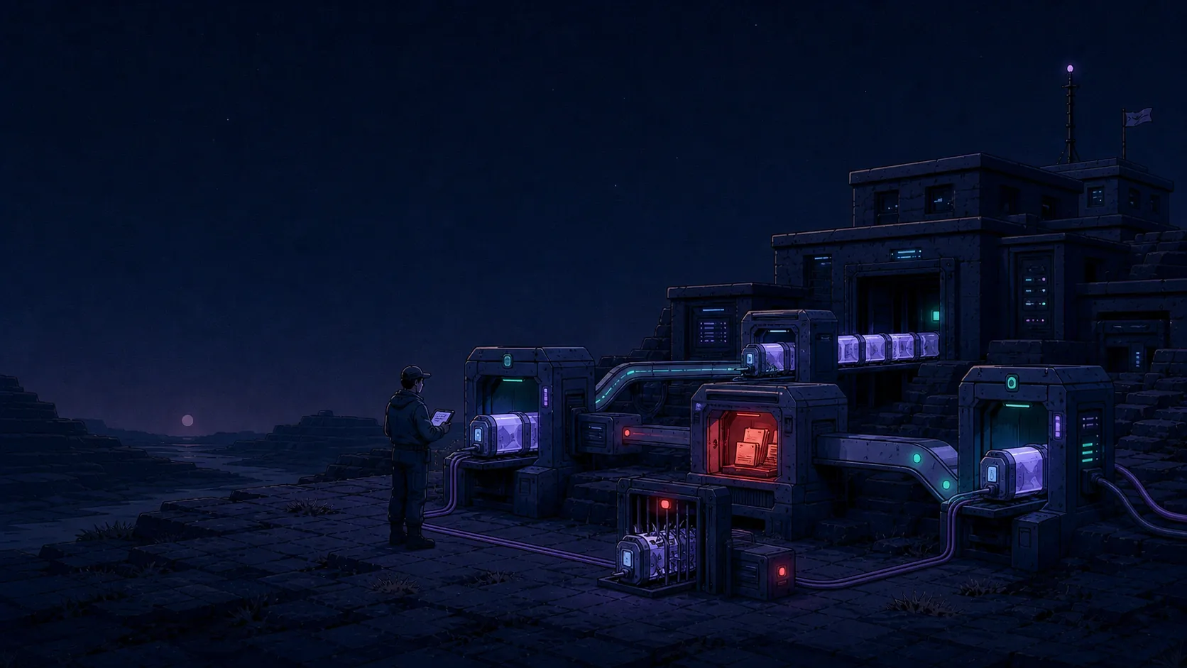 An illustrated checkpoint inspecting AI requests before they enter a protected system